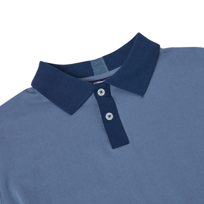 Mens Cotton Polo Shirt Contrast Collar Pique Casual T-Shirt S-2XL UK | - Collar Detail - QHA UK