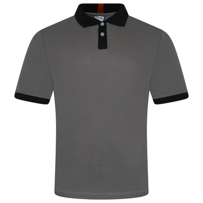 Mens Cotton Polo Shirt Contrast Collar Pique Casual T-Shirt S-2XL UK | - Collar Detail - QHA UK
