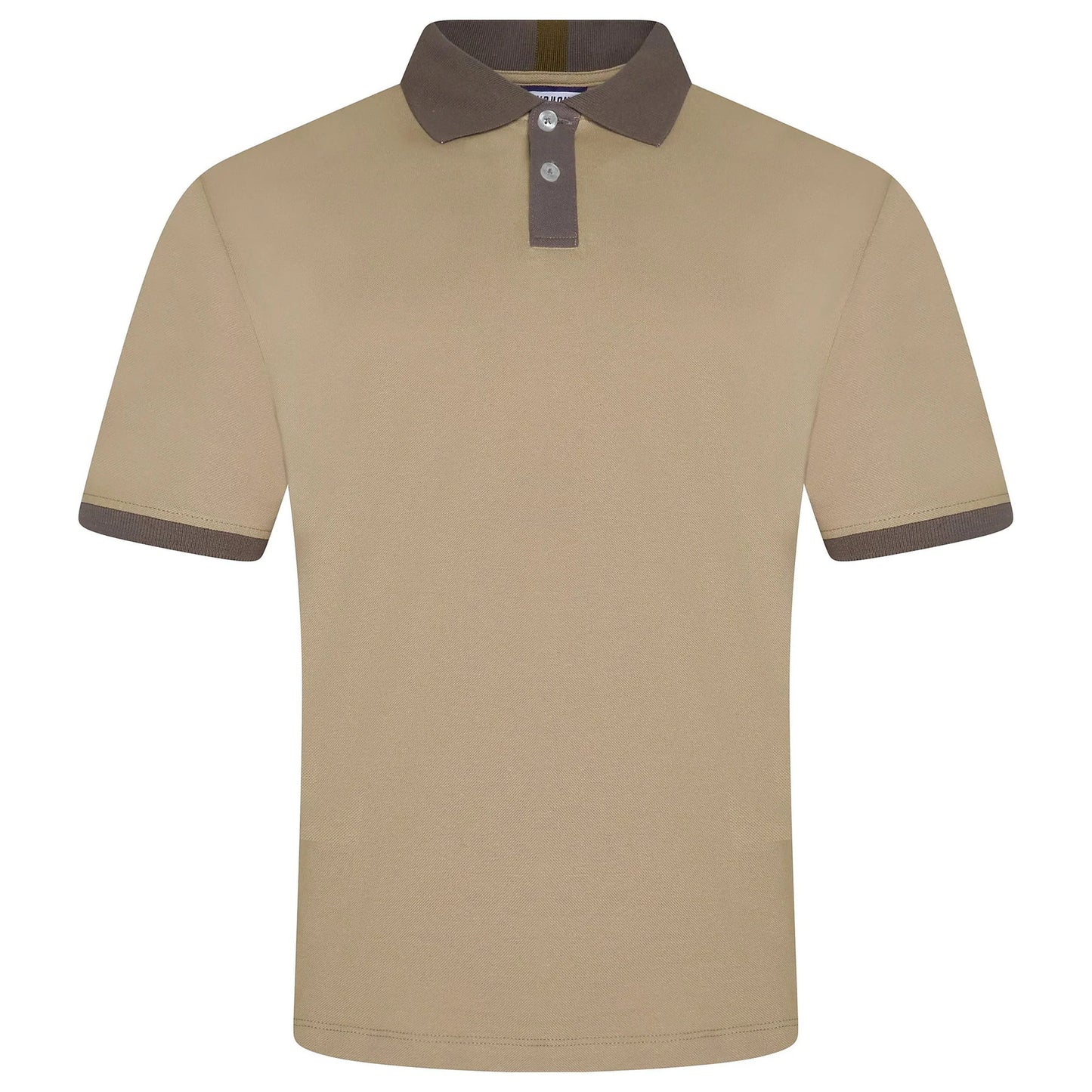 Mens Cotton Polo Shirt Contrast Collar Pique Casual T-Shirt S-2XL UK | - Collar Detail - QHA UK