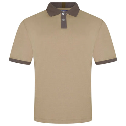 Mens Cotton Polo Shirt Contrast Collar Pique Casual T-Shirt S-2XL UK | - Collar Detail - QHA UK