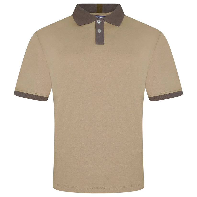 Mens Cotton Polo Shirt Contrast Collar Pique Casual T-Shirt S-2XL UK | - Collar Detail - QHA UK