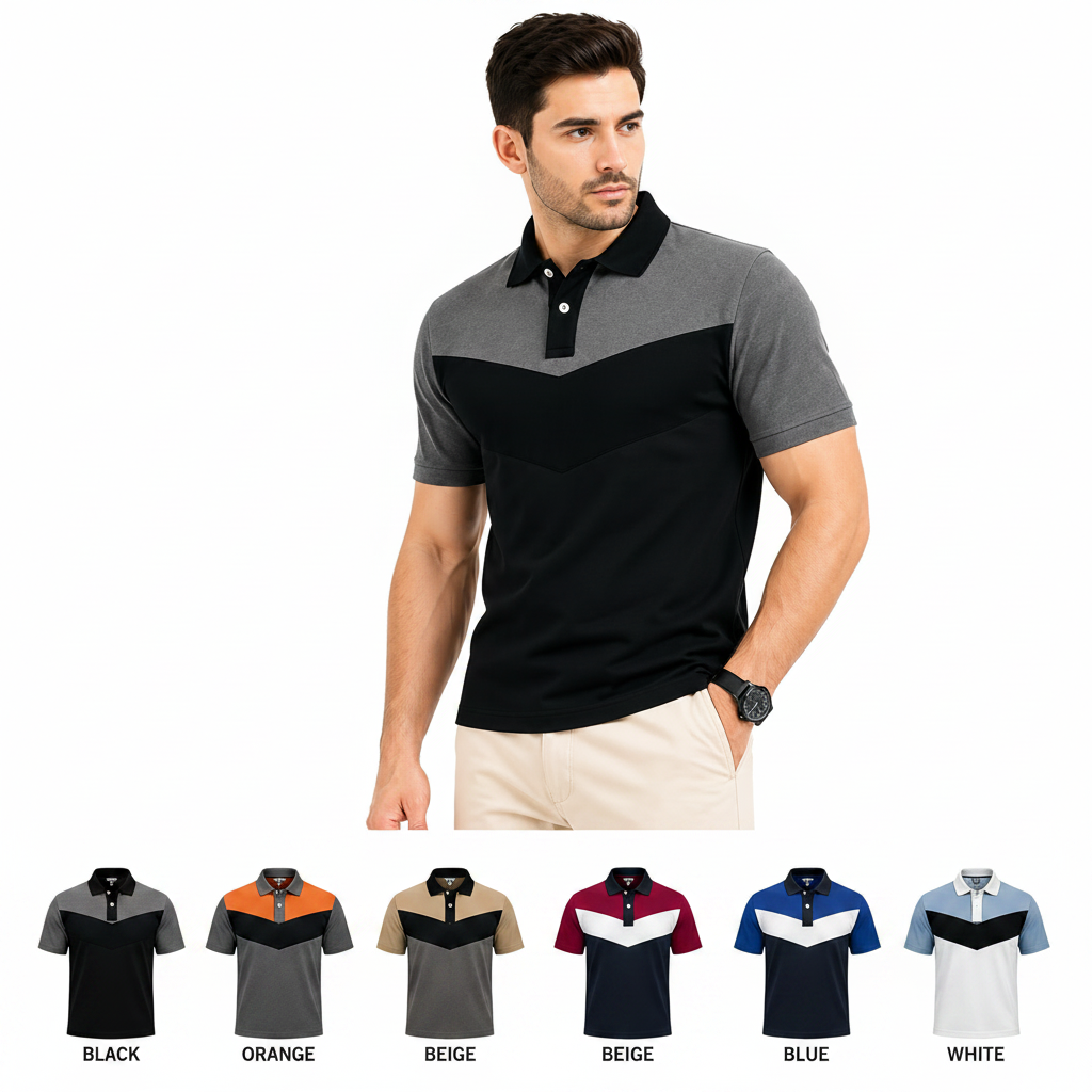 Evryone Mens Cotton Contrast Stripe Polo Shirt Short Sleeve Casual Sma - QHA UK