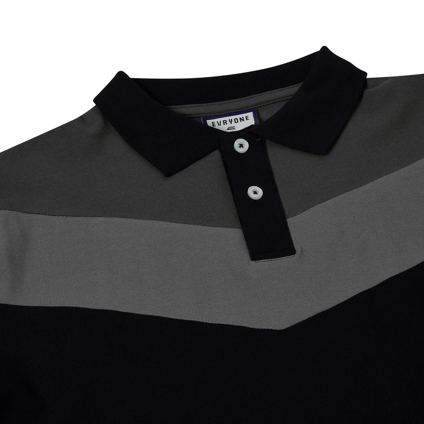 Evryone Mens Cotton Contrast Stripe Polo Shirt Short Sleeve Casual Sma - Sleeve Detail - QHA UK