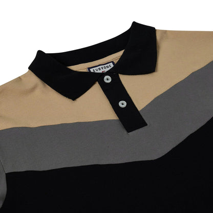 Evryone Mens Cotton Contrast Stripe Polo Shirt Short Sleeve Casual Sma - Sleeve Detail - QHA UK