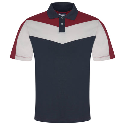 Evryone Mens Cotton Contrast Stripe Polo Shirt Short Sleeve Casual Sma - Sleeve Detail - QHA UK