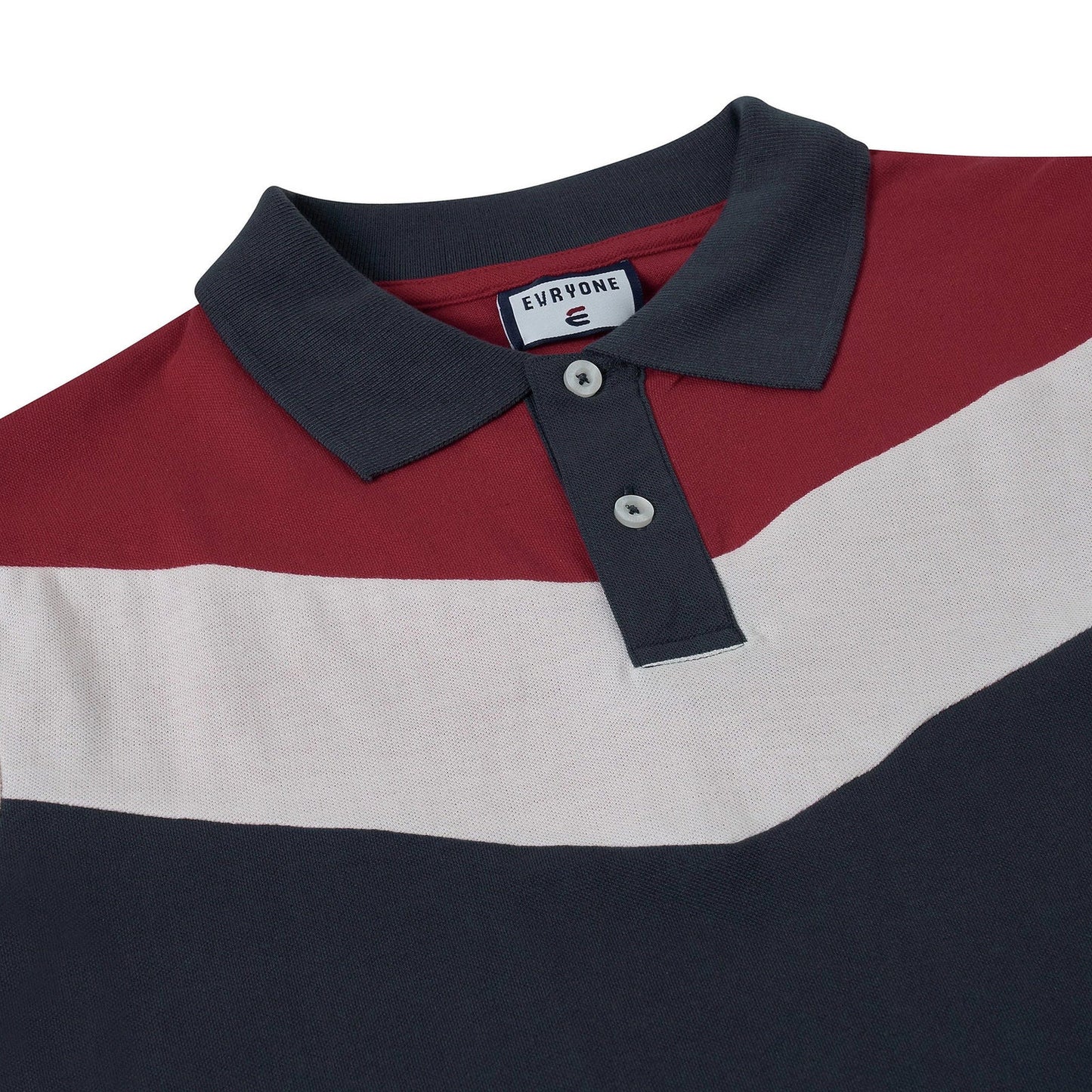 Evryone Mens Cotton Contrast Stripe Polo Shirt Short Sleeve Casual Sma - Sleeve Detail - QHA UK