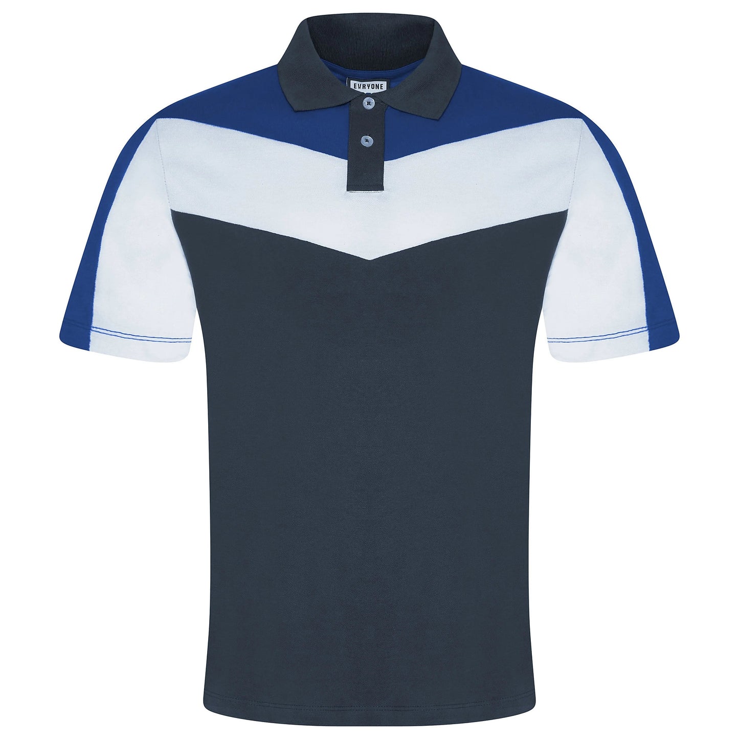 Evryone Mens Cotton Contrast Stripe Polo Shirt Short Sleeve Casual Sma - Sleeve Detail - QHA UK