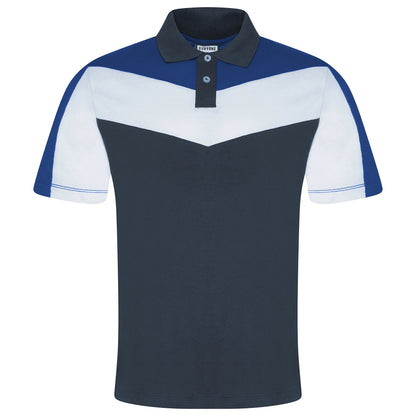 Evryone Mens Cotton Contrast Stripe Polo Shirt Short Sleeve Casual Sma - Sleeve Detail - QHA UK