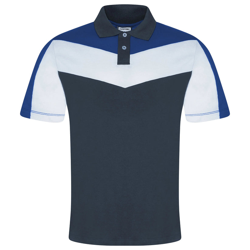 Evryone Mens Cotton Contrast Stripe Polo Shirt Short Sleeve Casual Sma - Sleeve Detail - QHA UK