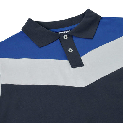 Evryone Mens Cotton Contrast Stripe Polo Shirt Short Sleeve Casual Sma - Sleeve Detail - QHA UK