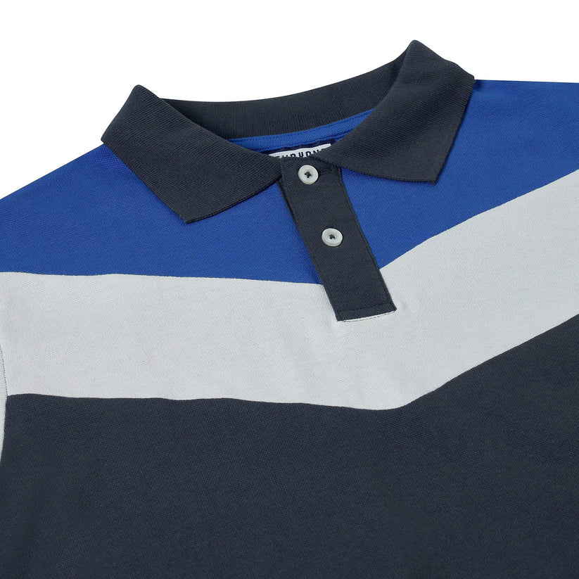 Evryone Mens Cotton Contrast Stripe Polo Shirt Short Sleeve Casual Sma - Sleeve Detail - QHA UK