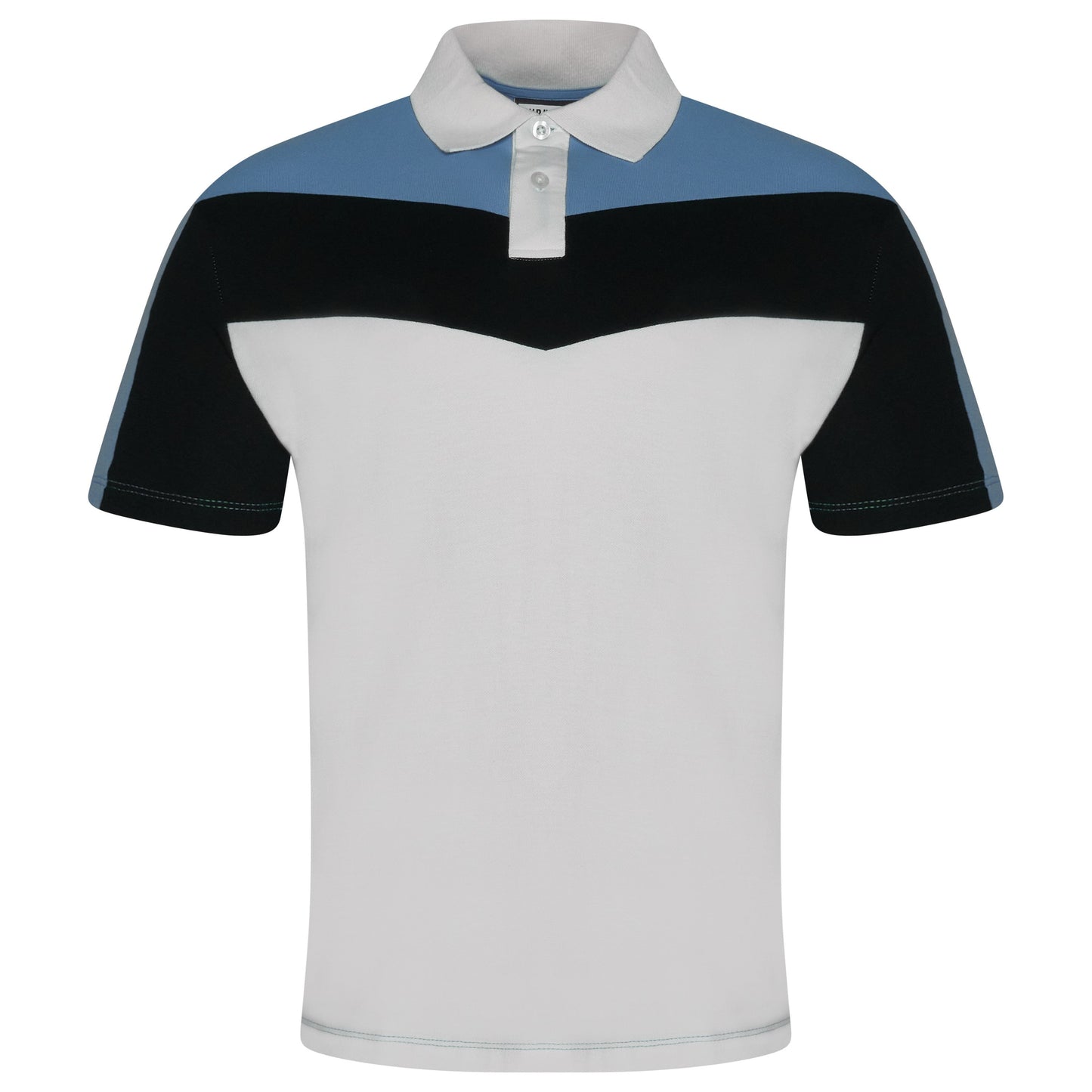 Evryone Mens Cotton Contrast Stripe Polo Shirt Short Sleeve Casual Sma - Sleeve Detail - QHA UK