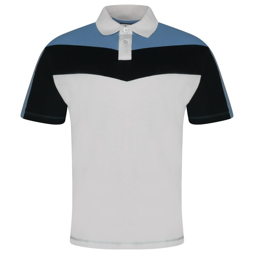 Evryone Mens Cotton Contrast Stripe Polo Shirt Short Sleeve Casual Sma - Sleeve Detail - QHA UK