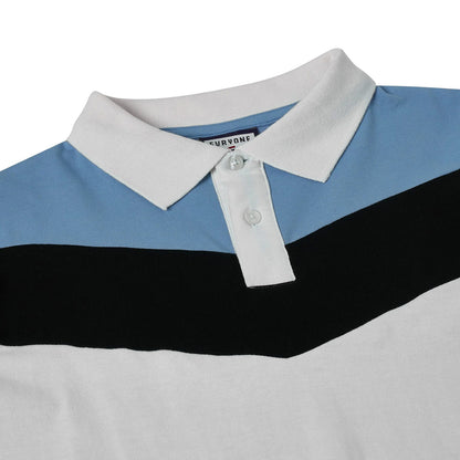 Evryone Mens Cotton Contrast Stripe Polo Shirt Short Sleeve Casual Sma - Sleeve Detail - QHA UK