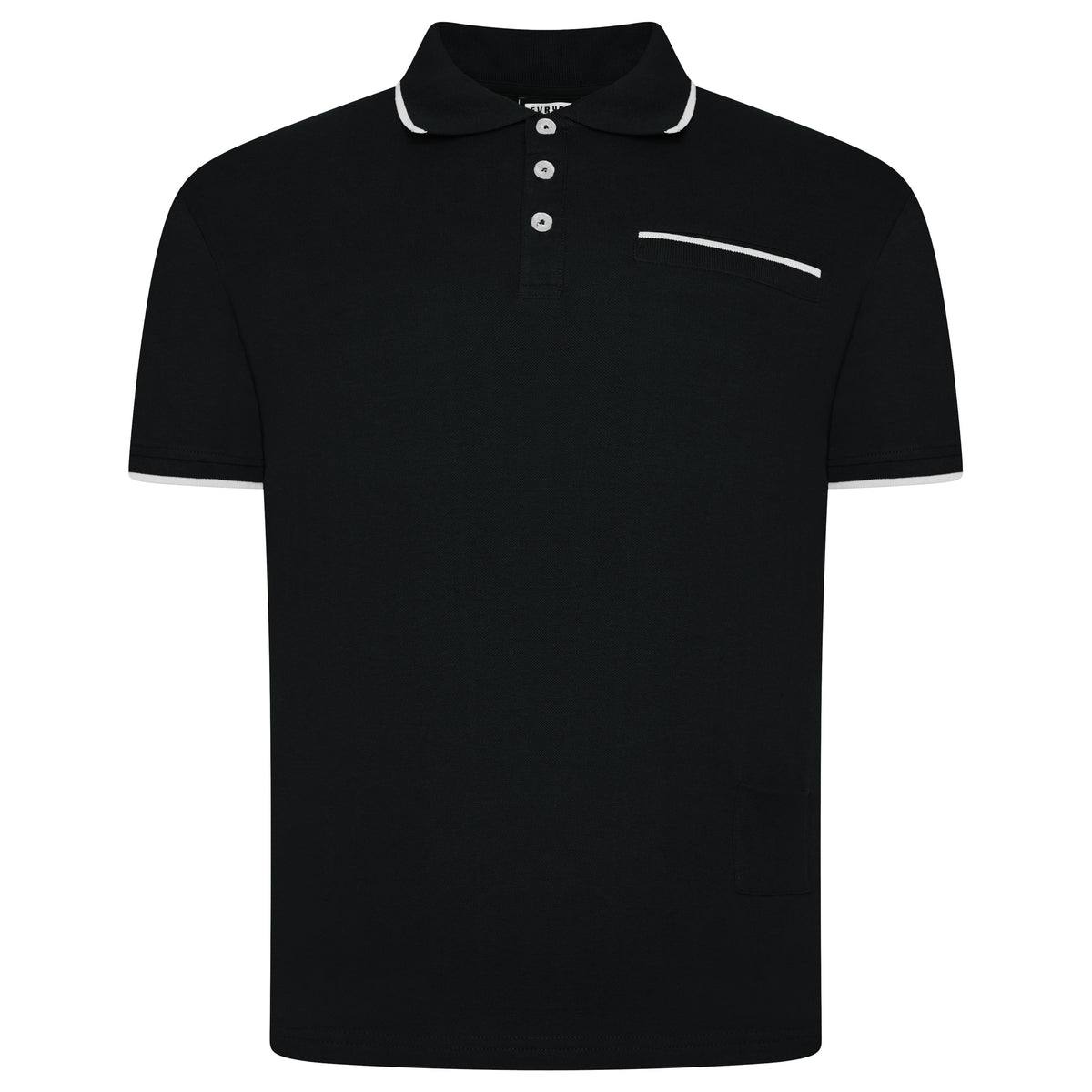 Evryone Mens Cotton Contrast Tipped Polo Shirt S-2XL 6 Colours QHA UK - Sleeve Detail - QHA UK