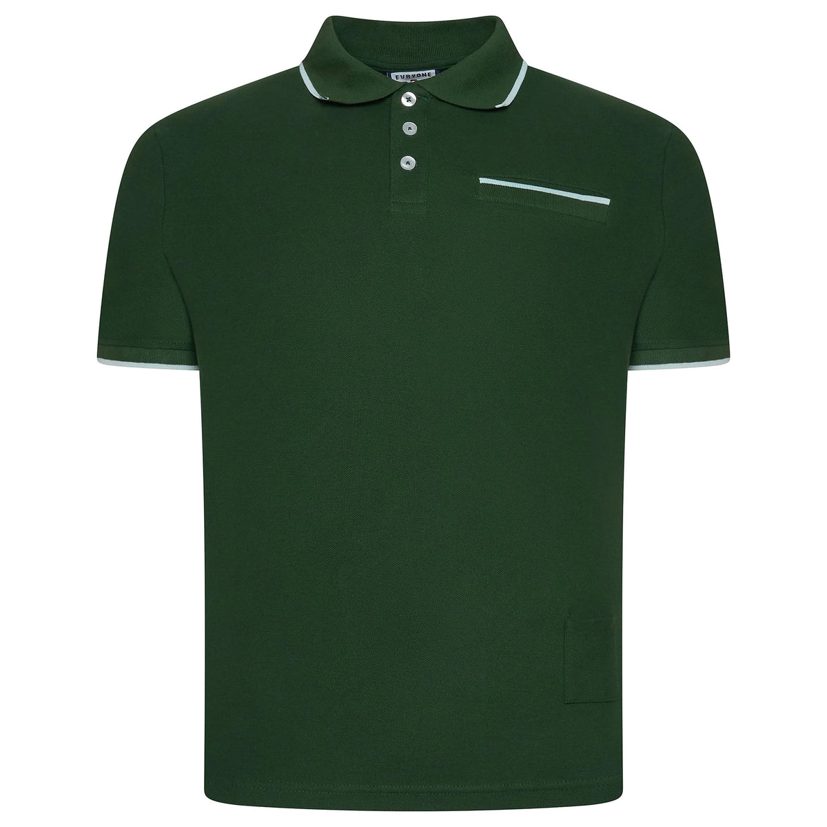 Evryone Mens Cotton Contrast Tipped Polo Shirt S-2XL 6 Colours QHA UK - Sleeve Detail - QHA UK