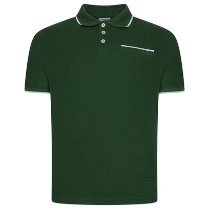 Evryone Mens Cotton Contrast Tipped Polo Shirt S-2XL 6 Colours QHA UK - Sleeve Detail - QHA UK