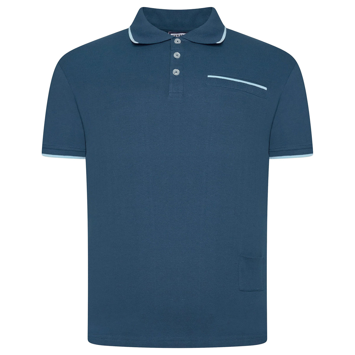 Evryone Mens Cotton Contrast Tipped Polo Shirt S-2XL 6 Colours QHA UK - Sleeve Detail - QHA UK