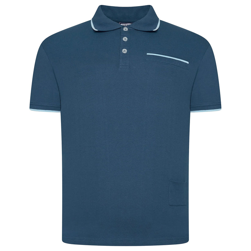 Evryone Mens Cotton Contrast Tipped Polo Shirt S-2XL 6 Colours QHA UK - Sleeve Detail - QHA UK
