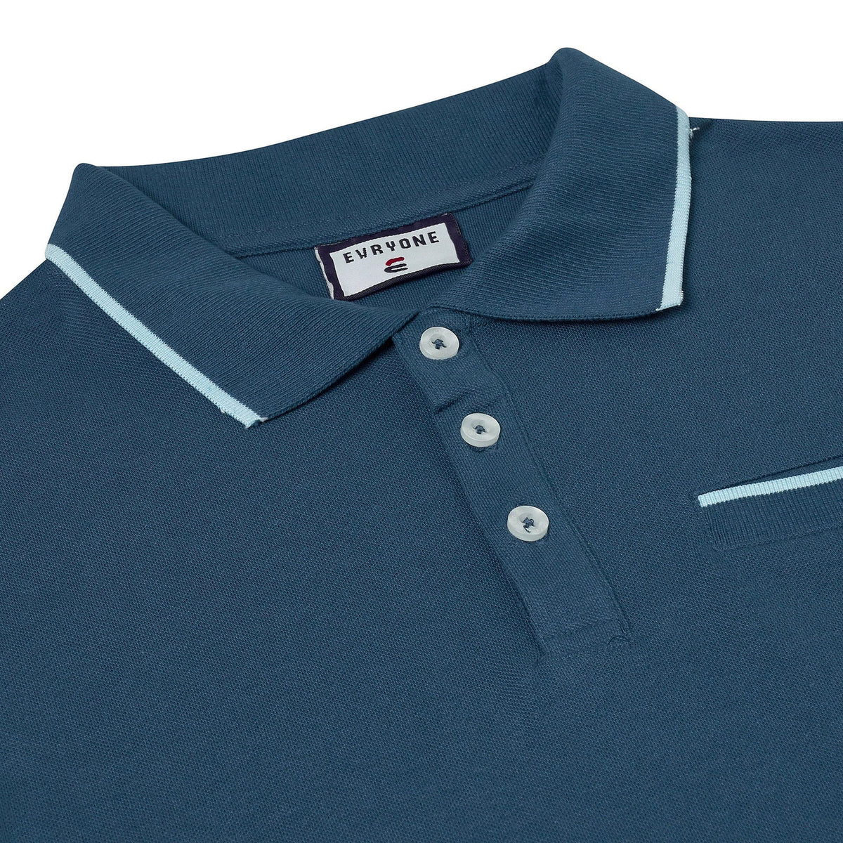 Evryone Mens Cotton Contrast Tipped Polo Shirt S-2XL 6 Colours QHA UK - Sleeve Detail - QHA UK