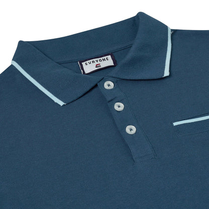 Evryone Mens Cotton Contrast Tipped Polo Shirt S-2XL 6 Colours QHA UK - Sleeve Detail - QHA UK