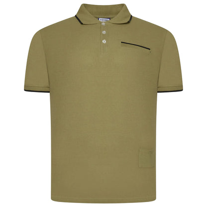 Evryone Mens Cotton Contrast Tipped Polo Shirt S-2XL 6 Colours QHA UK - Sleeve Detail - QHA UK