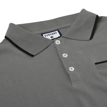 Evryone Mens Cotton Contrast Tipped Polo Shirt S-2XL 6 Colours QHA UK - Sleeve Detail - QHA UK