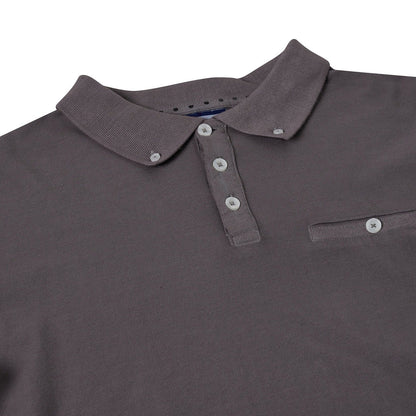 Evryone Mens Cotton Pique Polo Shirt Button Collar Short Sleeve Casual - Collar Detail - QHA UK