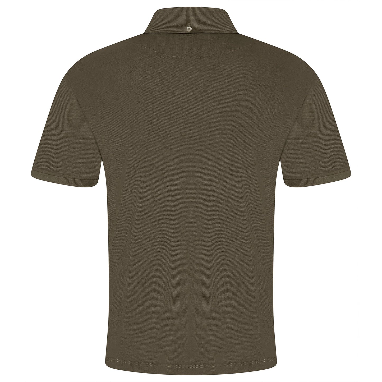 Evryone Mens Cotton Pique Polo Shirt Button Collar Short Sleeve Casual - Collar Detail - QHA UK