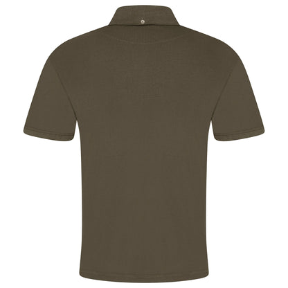 Evryone Mens Cotton Pique Polo Shirt Button Collar Short Sleeve Casual - Collar Detail - QHA UK