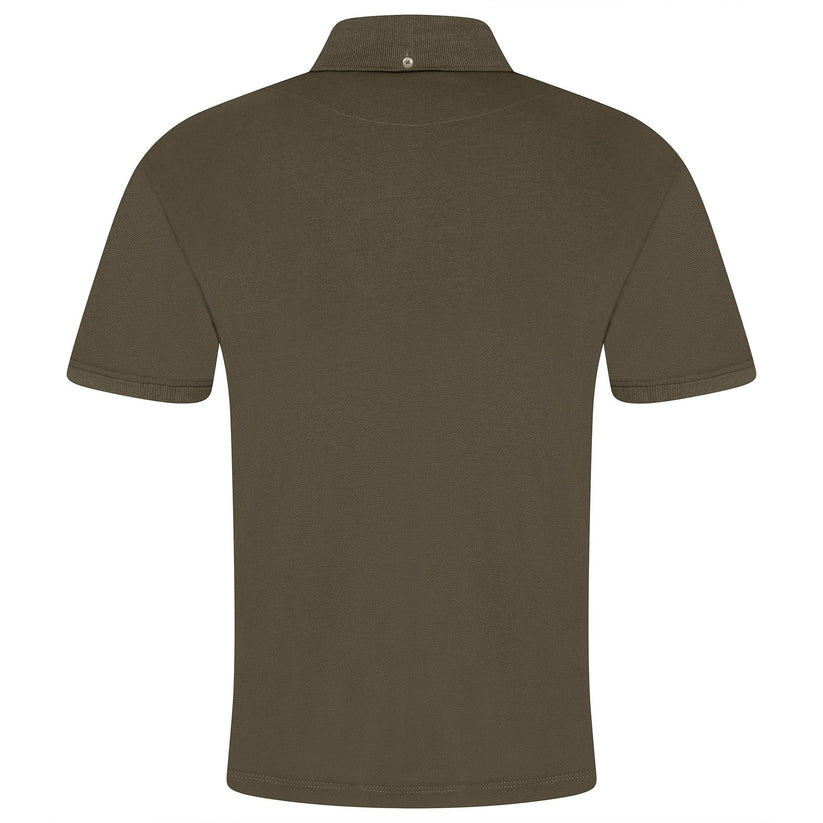 Evryone Mens Cotton Pique Polo Shirt Button Collar Short Sleeve Casual - Collar Detail - QHA UK