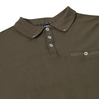Evryone Mens Cotton Pique Polo Shirt Button Collar Short Sleeve Casual - Collar Detail - QHA UK