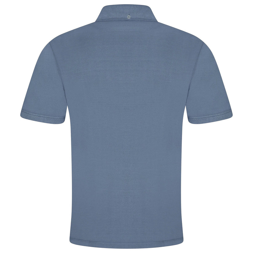 Evryone Mens Cotton Pique Polo Shirt Button Collar Short Sleeve Casual - Collar Detail - QHA UK