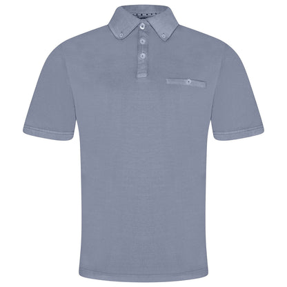Evryone Mens Cotton Pique Polo Shirt Button Collar Short Sleeve Casual - Collar Detail - QHA UK