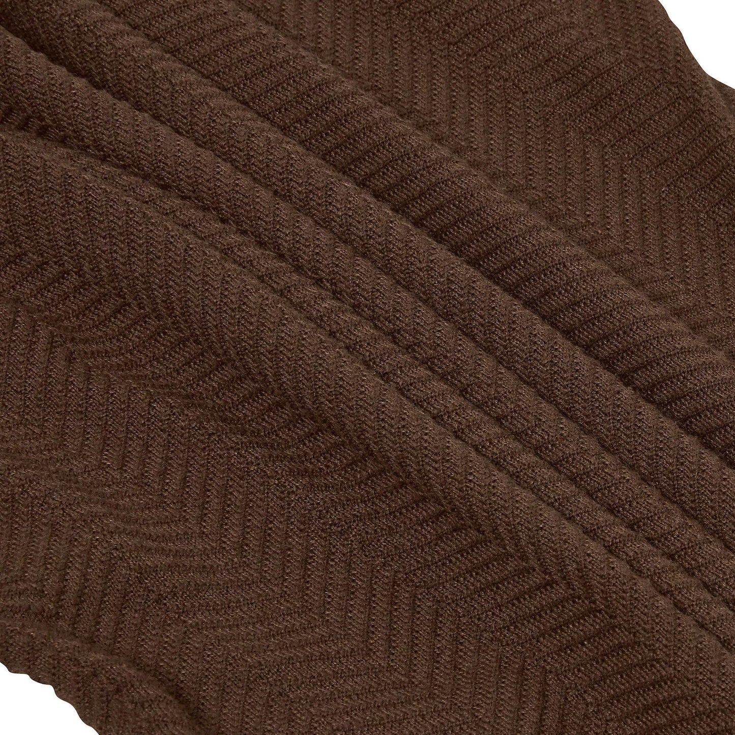 Mens Crew Neck Jumper Chevron Knit Cotton Blend Casual Sweater - Collar Detail - QHA UK