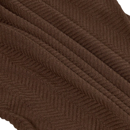 Mens Crew Neck Jumper Chevron Knit Cotton Blend Casual Sweater - Collar Detail - QHA UK