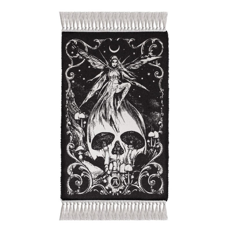 Alchemy Gothic Rug Fairy Skull Woven Cotton Home Décor - QHA UK