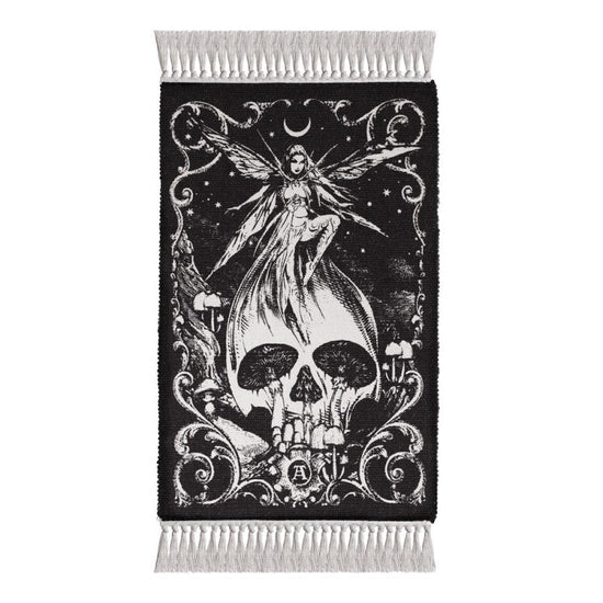 Alchemy Gothic Rug Fairy Skull Woven Cotton Home Décor - QHA UK