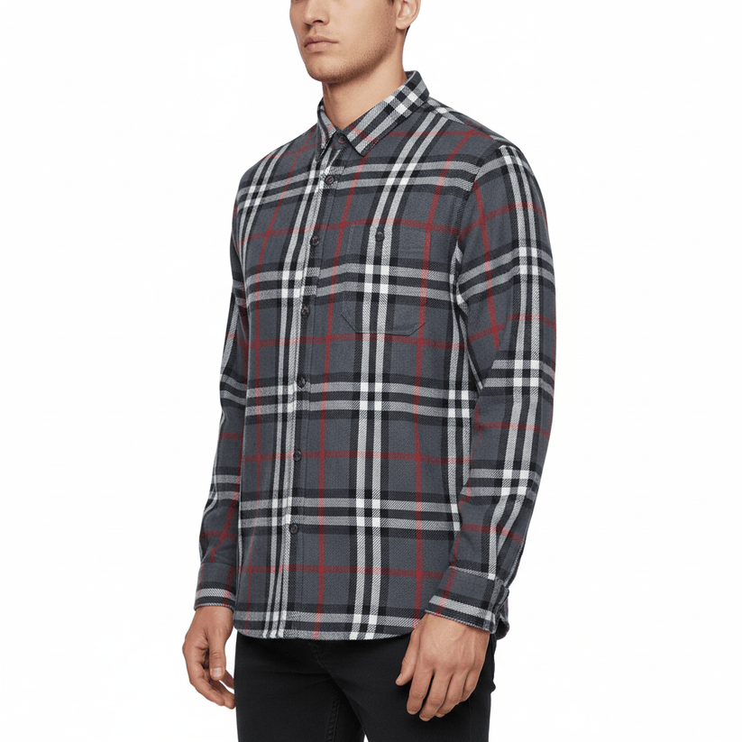 Fat Face Men's Brushed Cotton Check Shirt | Long Sleeve | S–3XL | Lucky Dip - Sleeve Detail - QHA UK