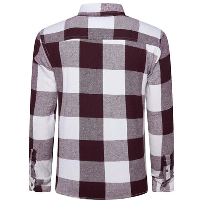 Fat Face Men's Brushed Cotton Check Shirt | Long Sleeve | S–3XL | Lucky Dip - Back View - QHA UK
