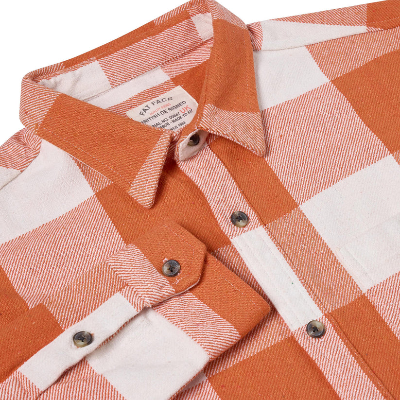 Fat Face Men's Brushed Cotton Check Shirt | Long Sleeve | S–3XL | Lucky Dip - Sleeve Detail - QHA UK