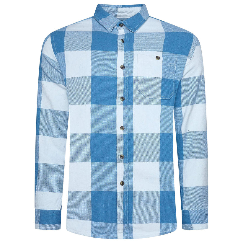 Fat Face Men's Brushed Cotton Check Shirt | Long Sleeve | S–3XL | Lucky Dip - Pattern Detail - QHA UK