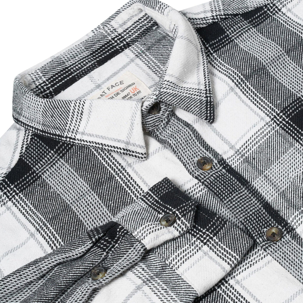 Fat Face Men's Brushed Cotton Check Shirt | Long Sleeve | S–3XL | Lucky Dip - Sleeve Detail - QHA UK