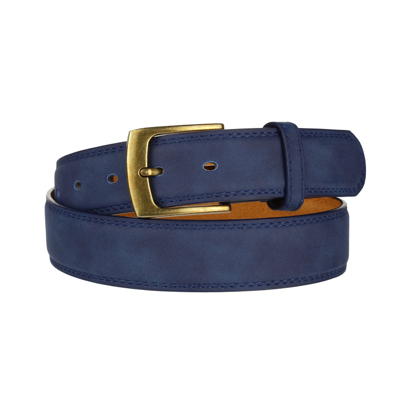 Forest Mens Premium Nubuck Leather Belt 1.25" Classic Buckle MB03 - Buckle Detail - QHA UK