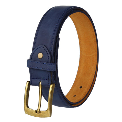 Forest Mens Premium Nubuck Leather Belt 1.25" Classic Buckle MB03 - Buckle Detail - QHA UK
