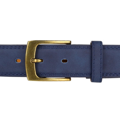 Forest Mens Premium Nubuck Leather Belt 1.25" Classic Buckle MB03 - Buckle Detail - QHA UK