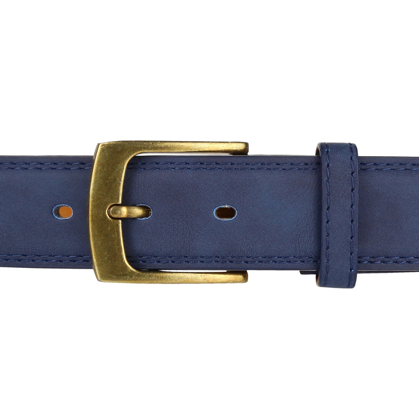 Forest Mens Premium Nubuck Leather Belt 1.25" Classic Buckle MB03 - Buckle Detail - QHA UK