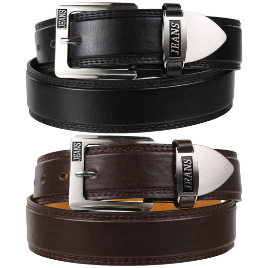 Forest Mens 1.5" Bonded Leather Jeans Belt Casual Work Buckle MB7001 - QHA UK