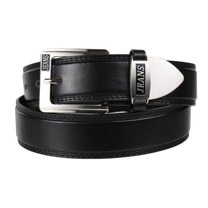 Forest Mens 1.5" Bonded Leather Jeans Belt Casual Work Buckle MB7001 - Buckle Detail - QHA UK