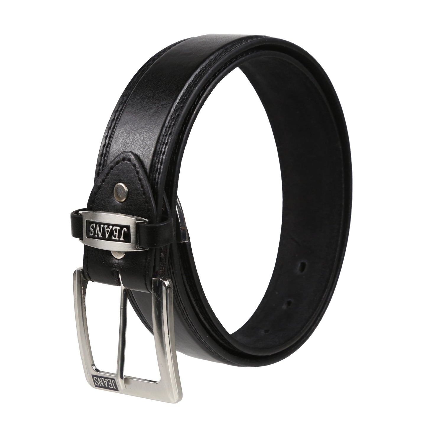 Forest Mens 1.5" Bonded Leather Jeans Belt Casual Work Buckle MB7001 - Buckle Detail - QHA UK